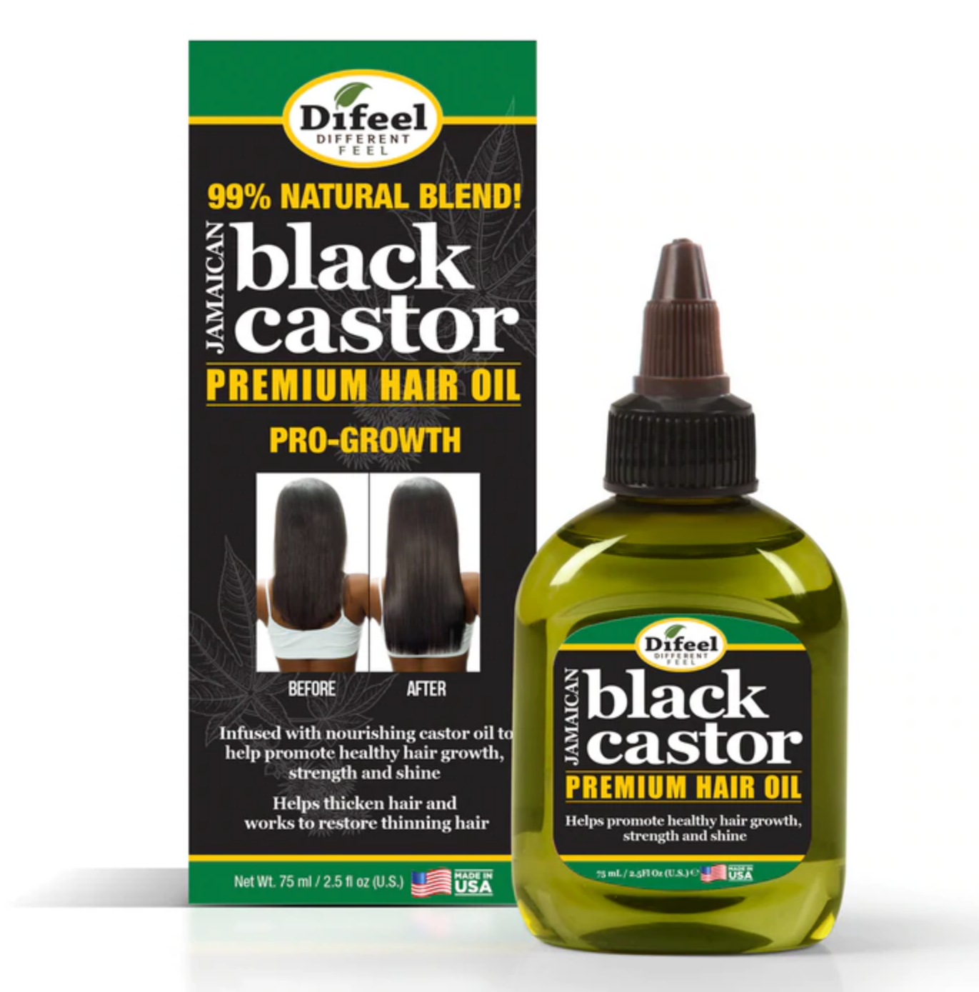 Difeel Superior Growth Jamaican Black Castor Premium Hair Oil - 2.5oz