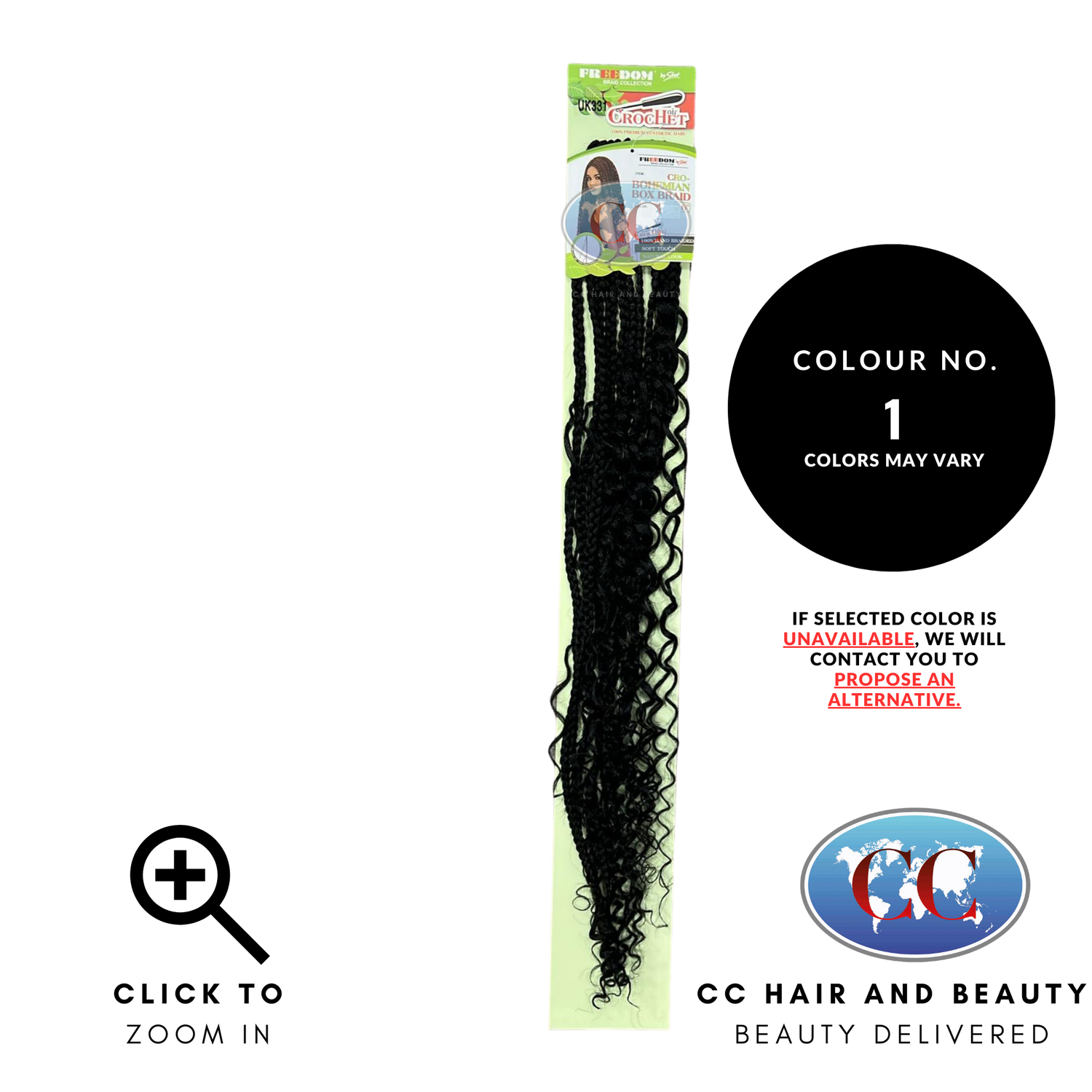 Sleek Freedom Collection Cro Bohemian Box Braids 26"-Colour 1