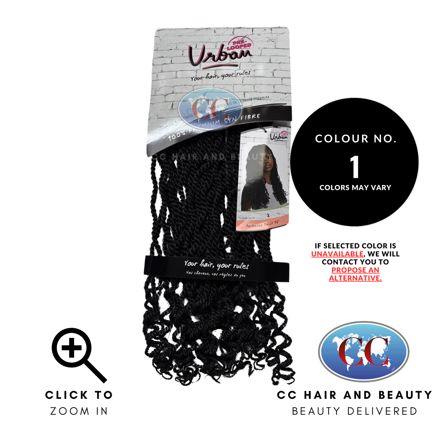 Urban pre - looped Barbados Twist 16" | CC Hair & Beauty UK