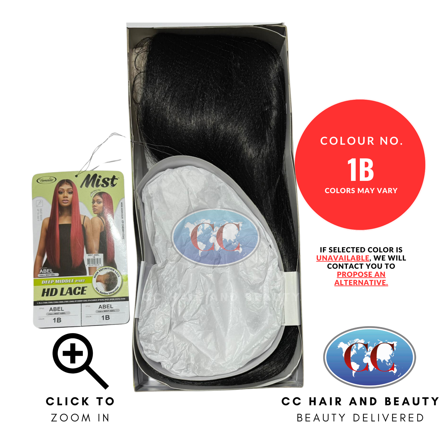 Vanessa Deep Middle Part Hd Lace Wig Mist Abel-Colour 1B