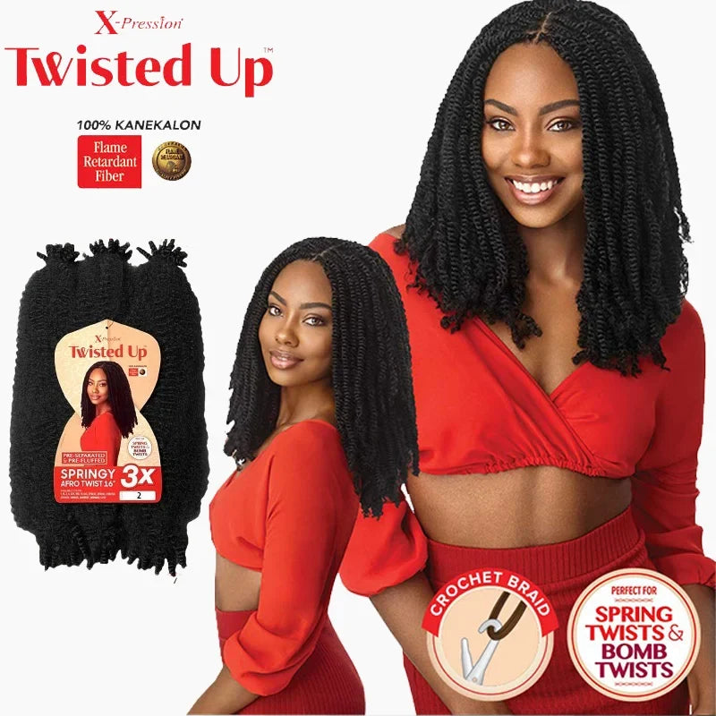 Outre Crochet Braids X-Pression Twisted Up 3X Springy Afro Twist 16", 24" & 30" - view 2