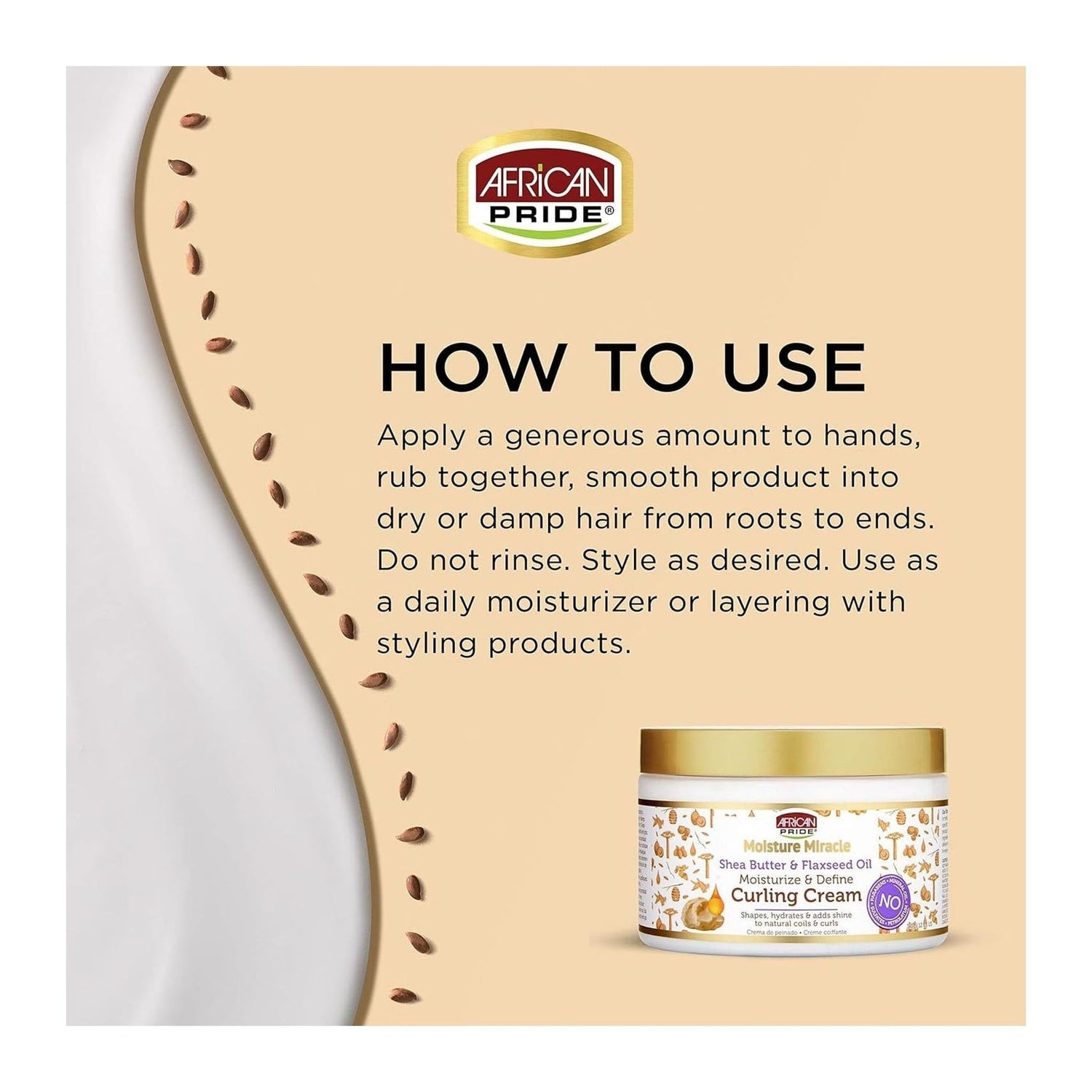 African Pride Moisture Miracle Avocado Curling Cream 12oz jar for defined, hydrated curls