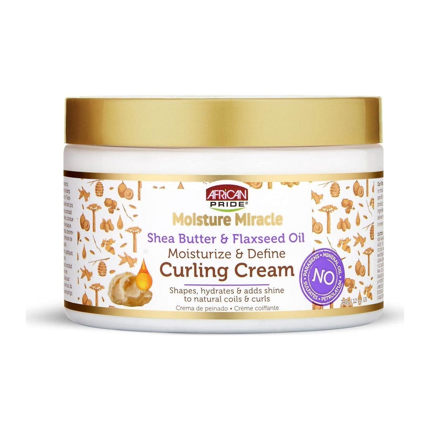 African Pride Moisture Miracle Avocado Curling Cream 12oz jar for defined, hydrated curls