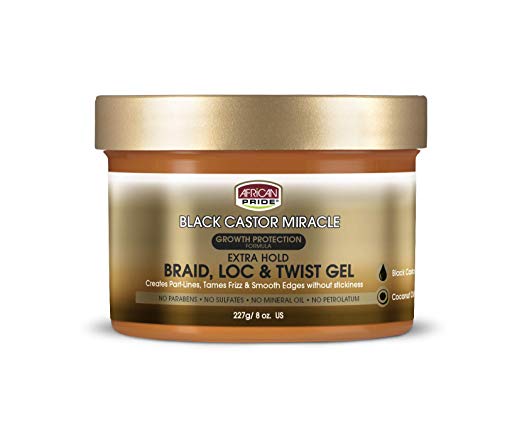 African Pride Black Castor Extra Hold Braid, Loc, Twist Gel - 8Oz | Shop at CC Hair & Beauty UK