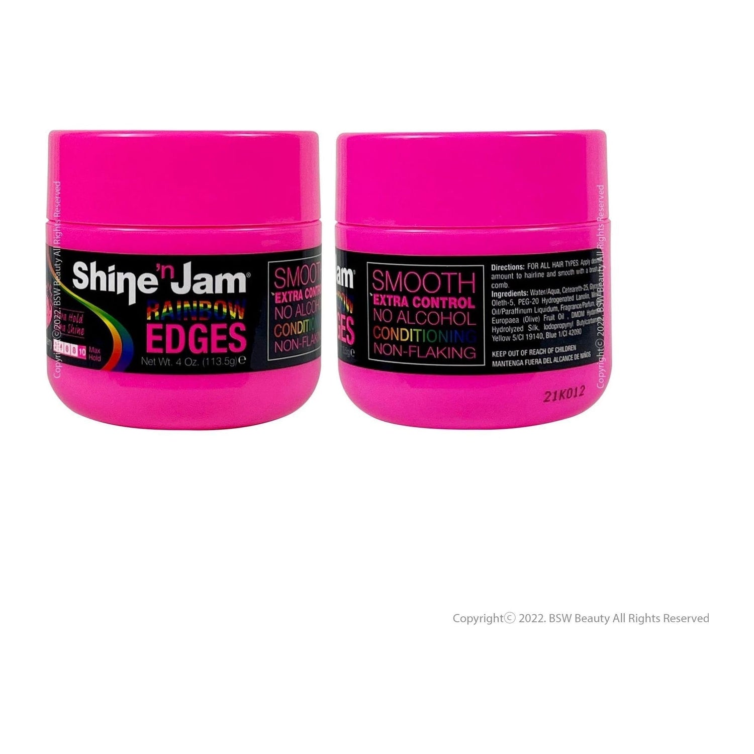 Ampro Pro Style Shine'n Jam Rainbow Edges Strawberry edge control 4oz jar