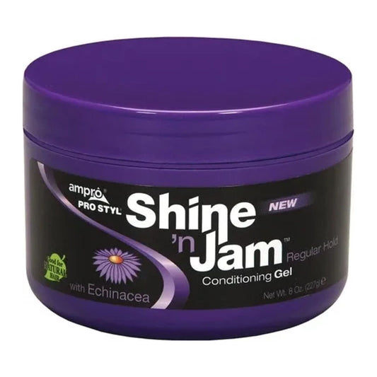 Ampro Shine 'N Jam Conditioning Gel Regular Hold 8oz 227g jar