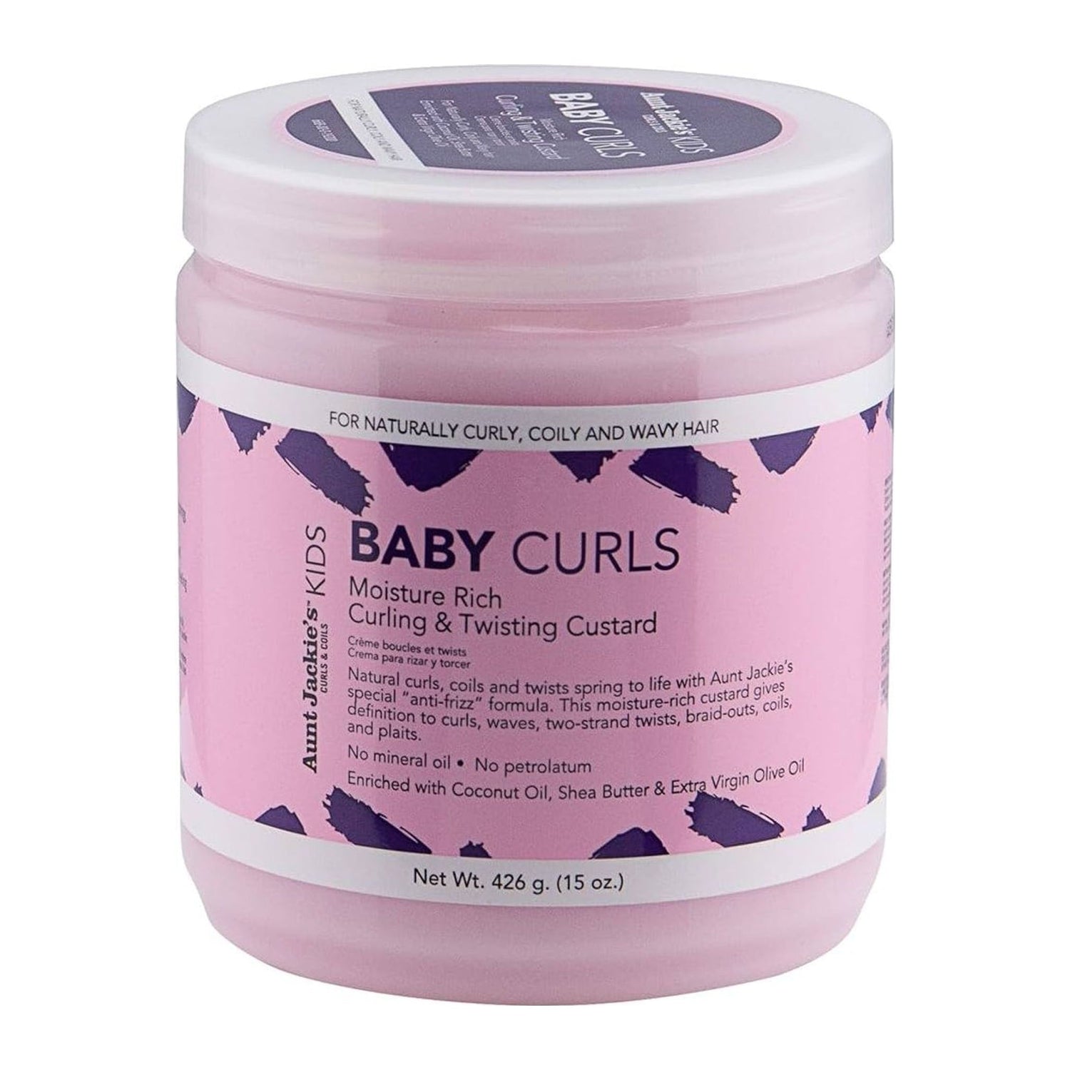 Aunt Jackies Baby Girl Curls Curling and Twisting Custard 15oz jar for baby curls