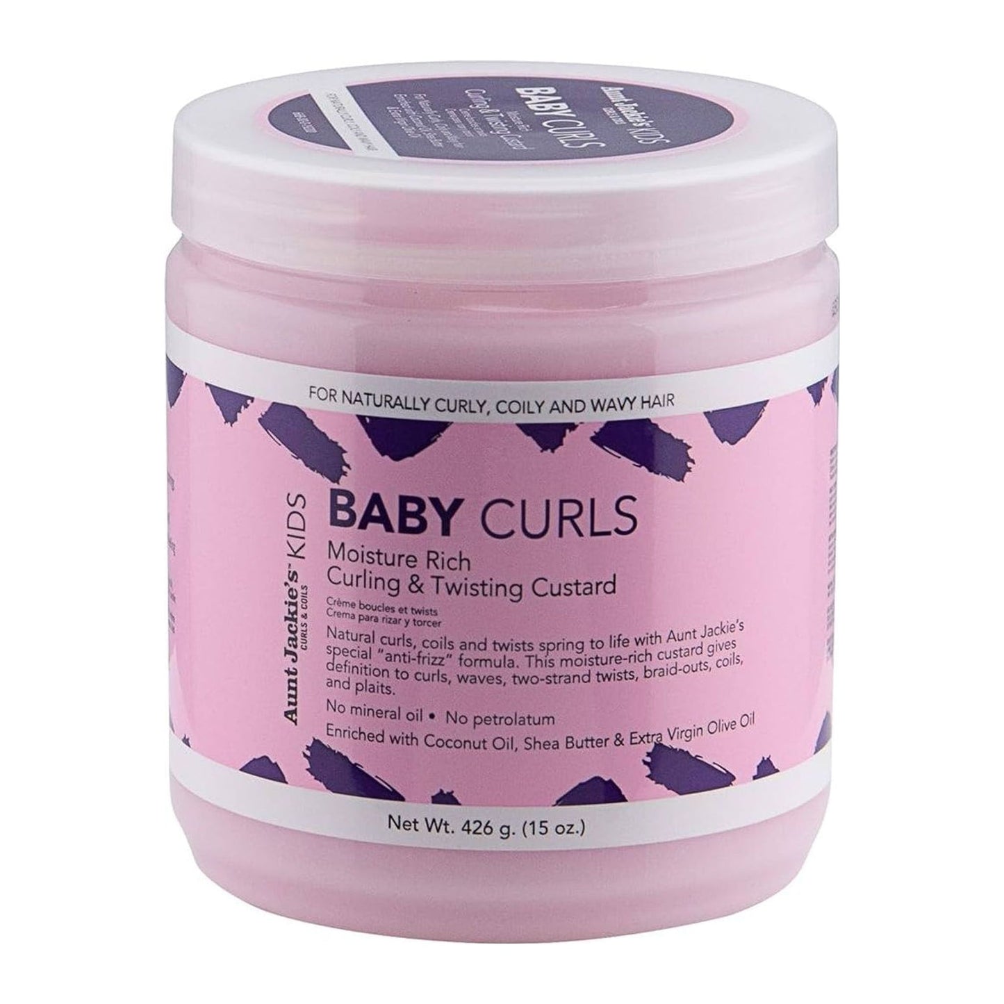 Aunt Jackies Baby Girl Curls Curling And Twisting Custard 15oz tub for baby curls