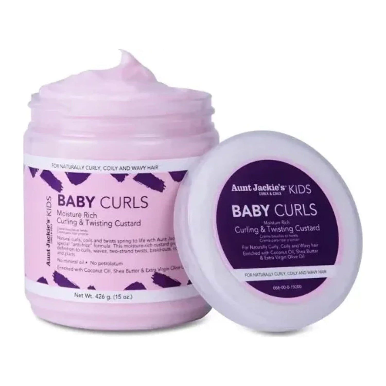 Aunt Jackies Baby Girl Curls Curling And Twisting Custard 15oz tub for baby curls