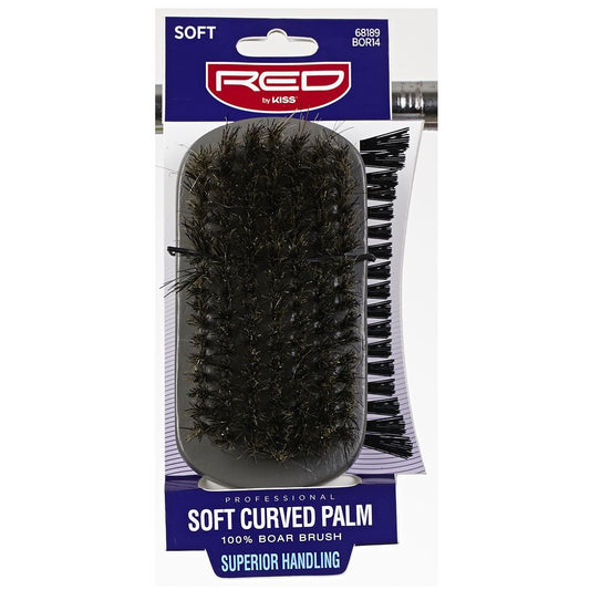 Red By Kiss Professional 100% Boar Soft Curved Palm Bristle Brush | Shop at CC Hair & Beauty UK