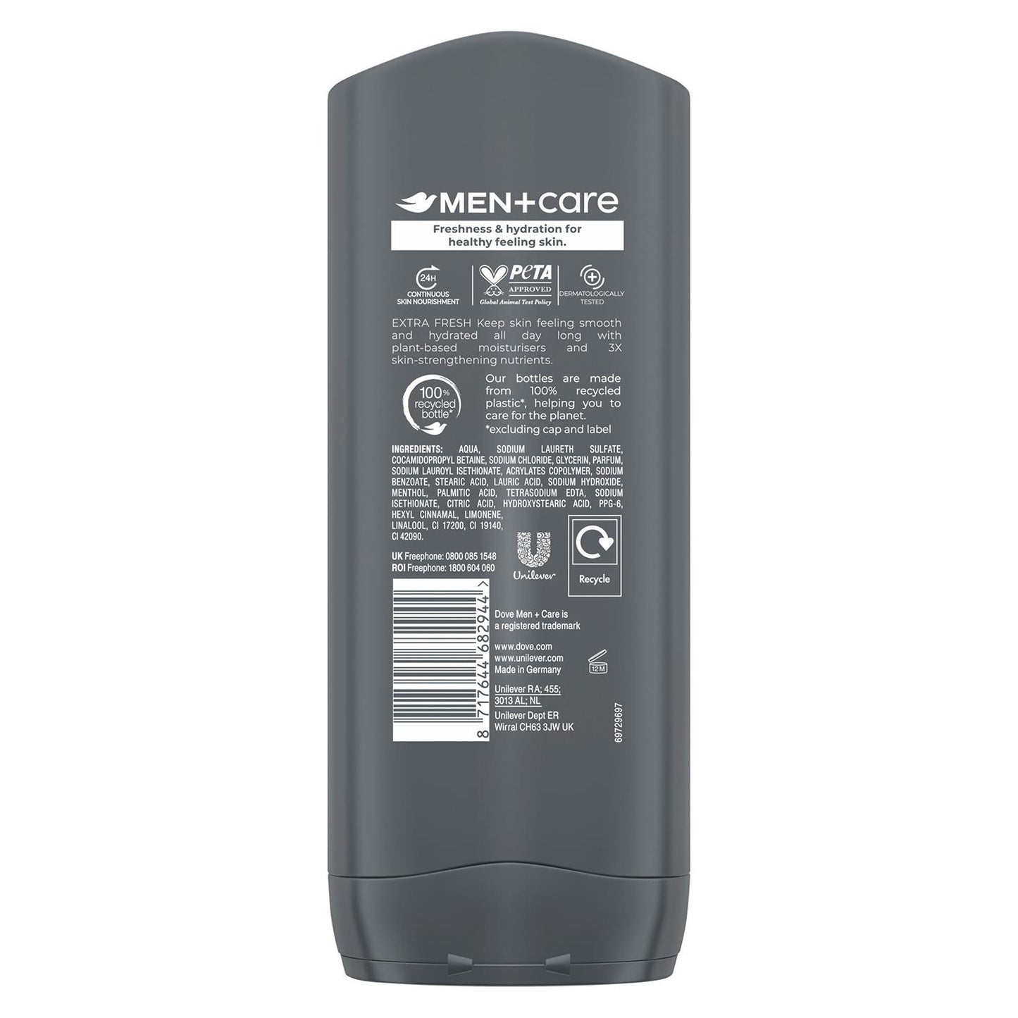 Dove Men+Care Body & Face Wash, Micro Moisture Shower Gel 250ml - available online | CC Hair & Beauty UK