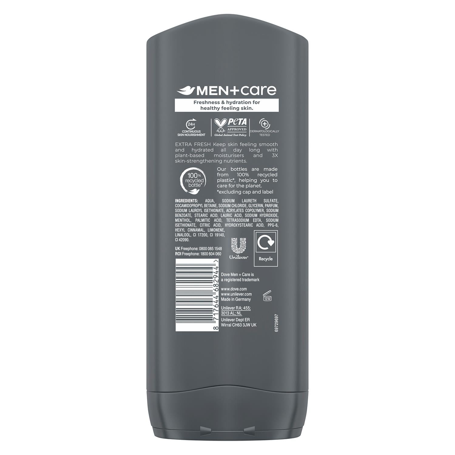 Dove Men+Care Body & Face Wash, Micro Moisture Shower Gel 250ml - available online | CC Hair & Beauty UK