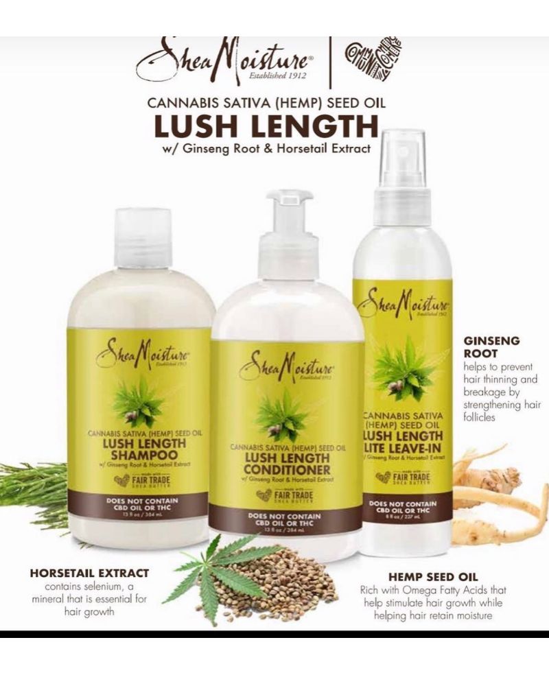 Shea Moisture Cannabis Sativa Seed Oil Lush Length Conditioner 384ml - product detail | CC Hair & Beauty