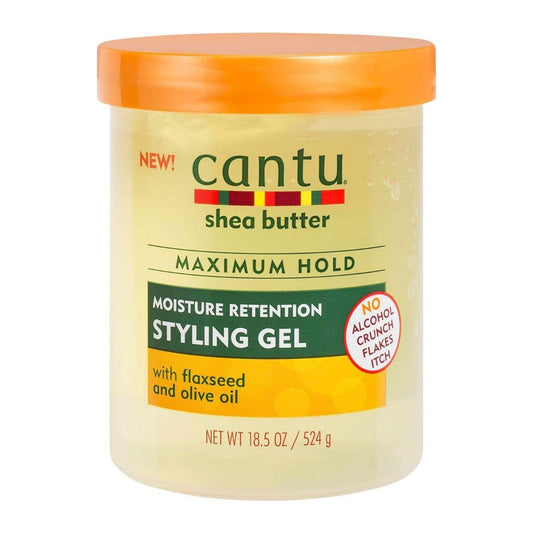Cantu Shea Butter Maximum Hold Moisture Retention Styling Gel with Flaxseed and Olive Oil 524g tub