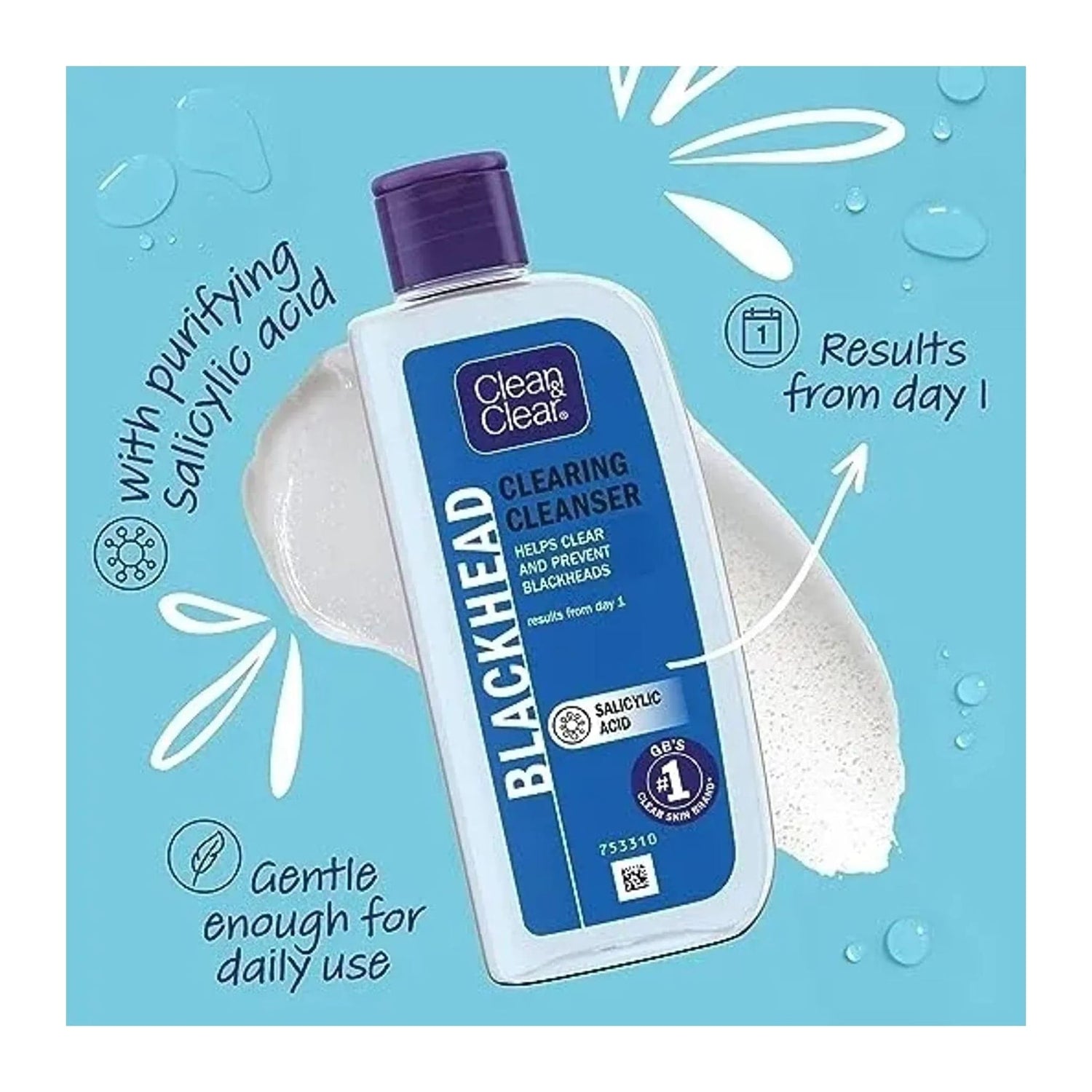 Clean Clear Blackhead Clearing Cleanser oil free lotion 200ml bottle