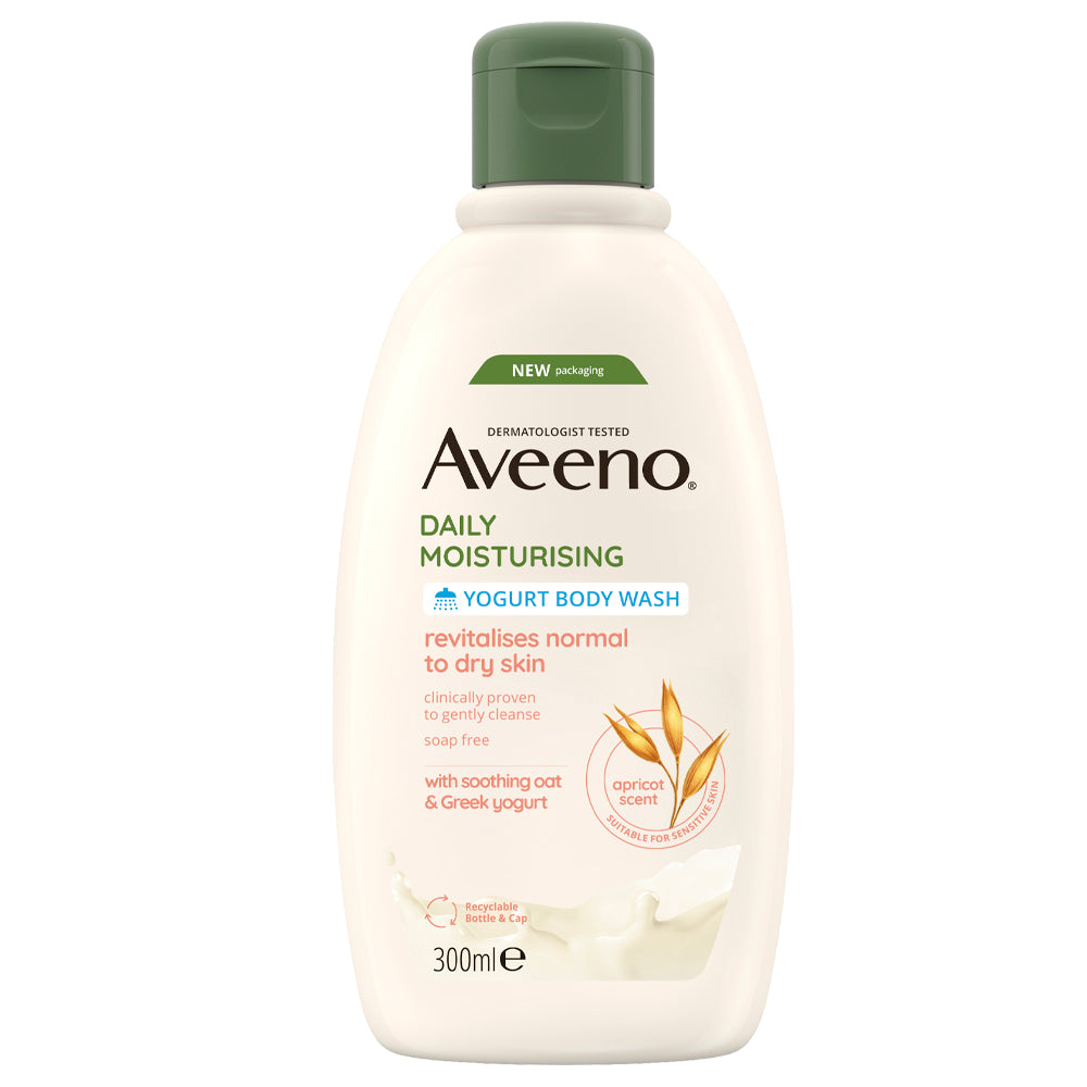 Aveeno Daily Moisturising Yogurt Body Wash Apricot & Honey Scent 300ml | CC Hair & Beauty UK