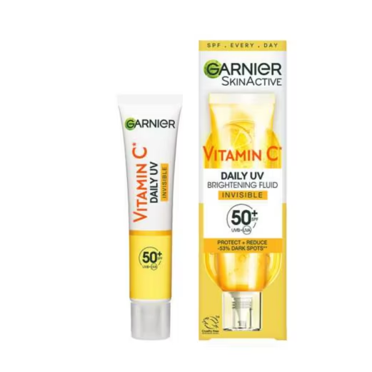 Garnier Skin Active Vitamin C Garnier Skin Active Vitamin C Daily UV Fluid SPF50+ Invisible 40ml | CC Hair & Beauty Leeds