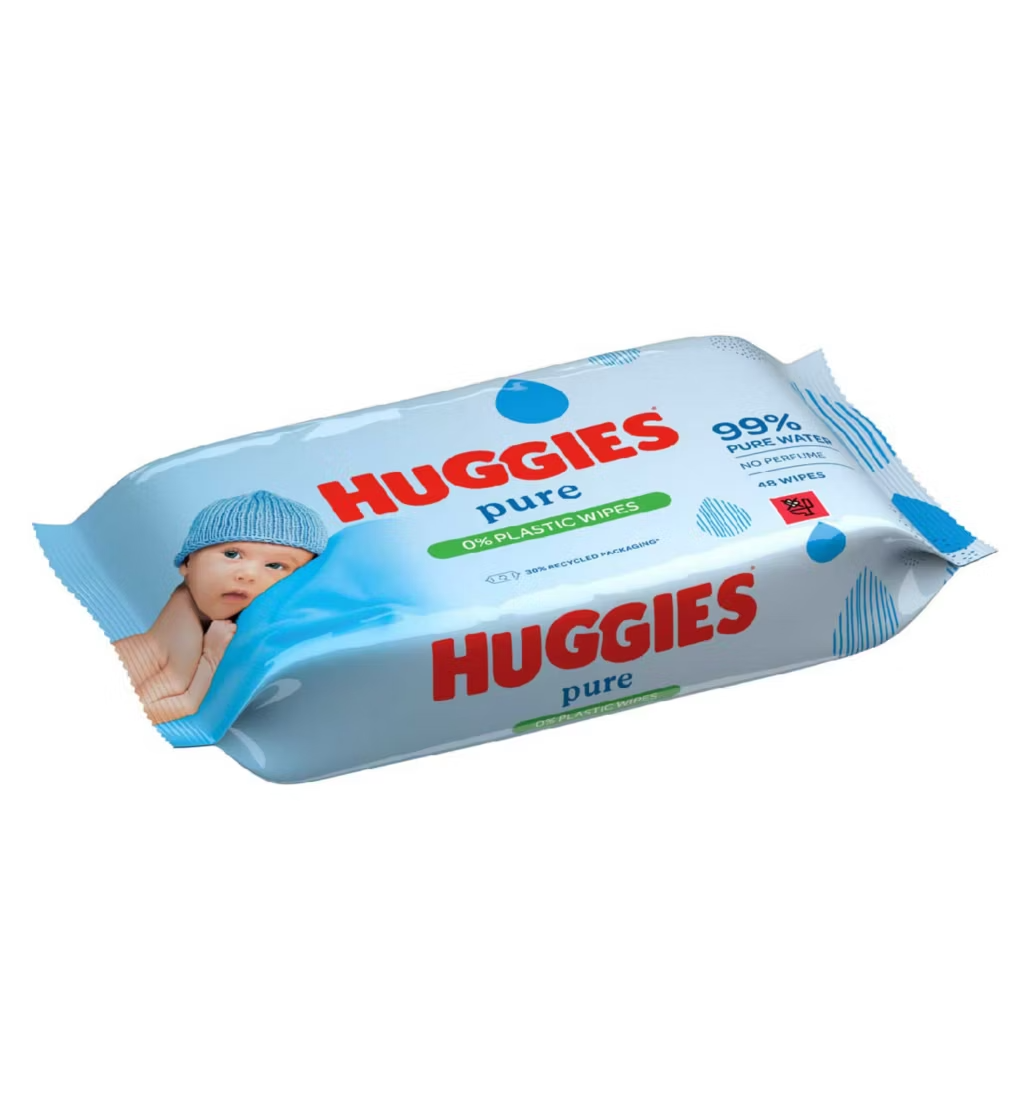Huggies Pure Baby Wipes 0% Plastic 48s Single Pack - product detail | CC Hair & Beauty