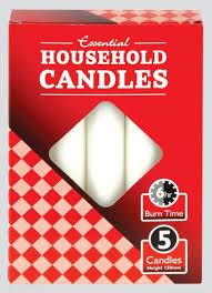 Essential Household 5hr Candle White 5pk