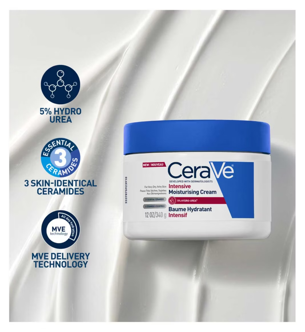 CeraVe Intensive Moisturising Cream for Dry To Very Dry Skin 12oz | CC Hair & Beauty UK