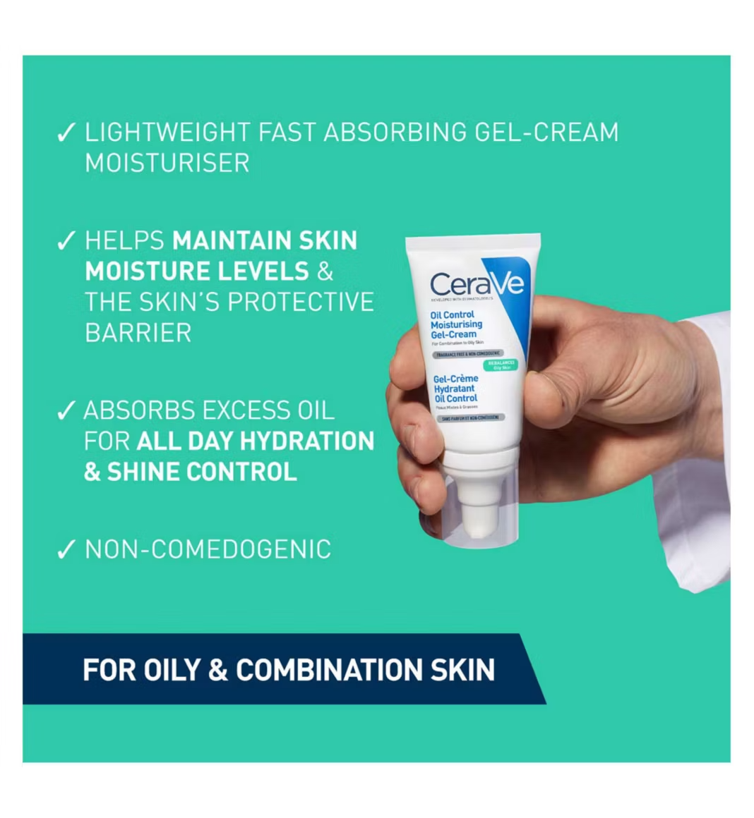 CeraVe Oil Control Moisturising Gel-Cream For Oily Skin 52ml - available online | CC Hair & Beauty UK