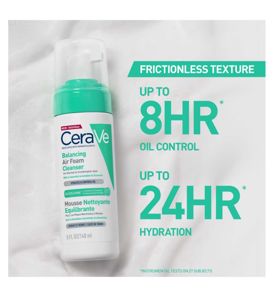 CeraVe Balancing Air Foam Foaming Facial Cleanser for Normal to Combination Skin 148ml | CC Hair & Beauty UK
