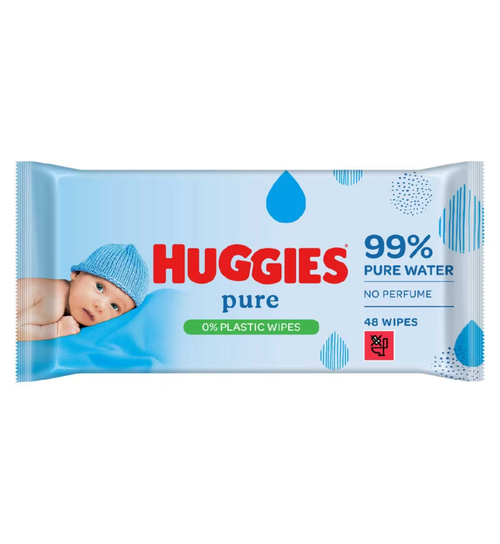 Huggies Pure Baby Wipes 0% Plastic 48s Single Pack - product detail | CC Hair & Beauty