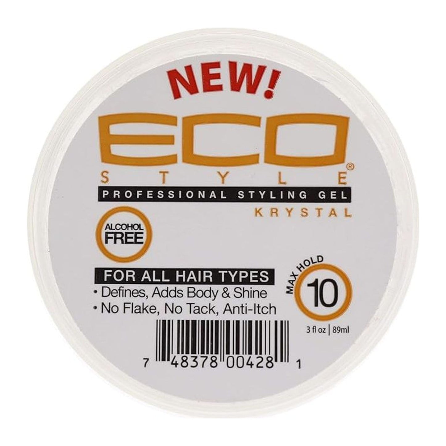 Eco Style Krystal Styling Gel 89ml 3oz tub for all hair types