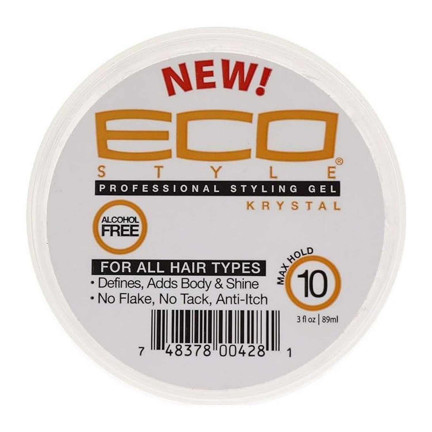 Eco Style Krystal Styling Gel 89ml 3oz tub for all hair types