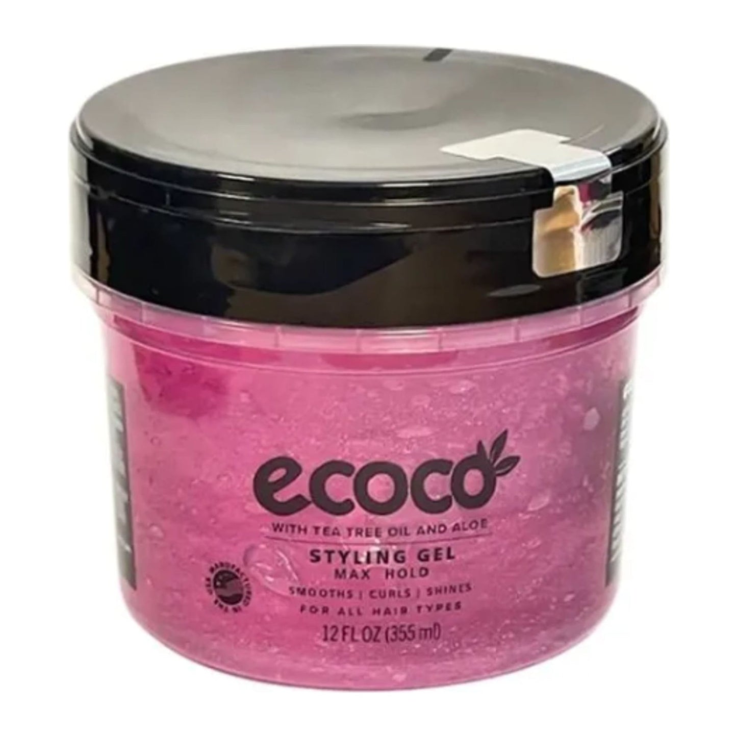 Ecoco Styling Gel Pink Max Hold 355ml pack for strong long-lasting hair styling