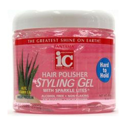 IC Fantasia Hair Polisher Styling Gel with Sparkle Lites 454g jar