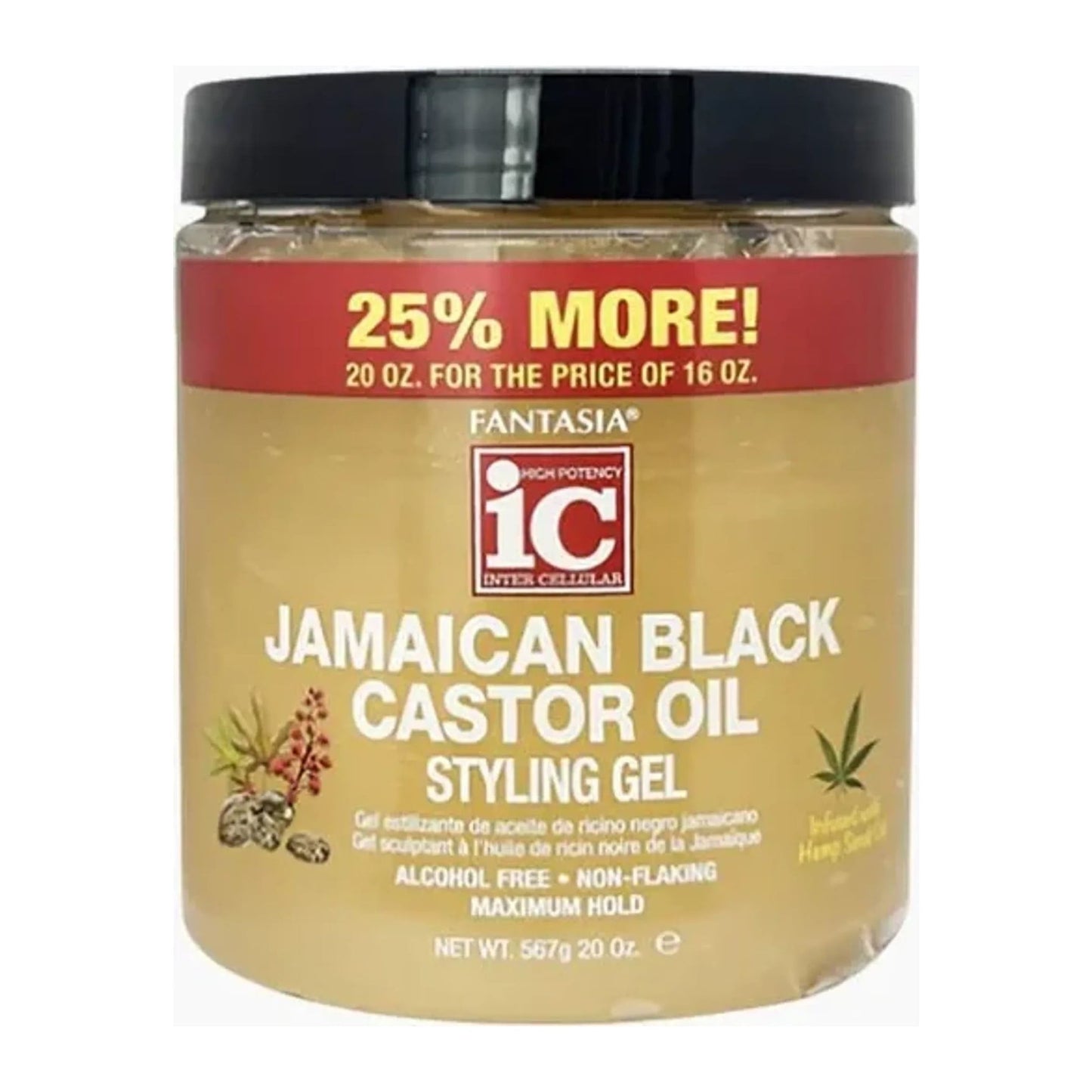 IC Fantasia Jamaican Black Castor Oil Styling Gel 20oz tub