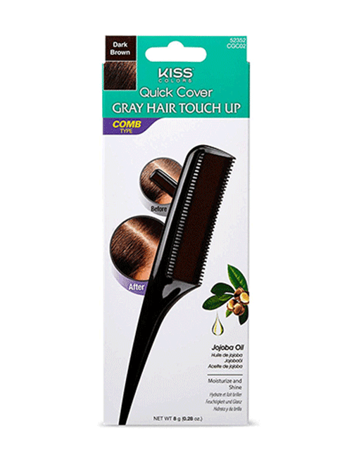 Kiss Colors Quick Cover Gray Hair Touch Up Comb-On Dark Brown | Shop at CC Hair & Beauty UK