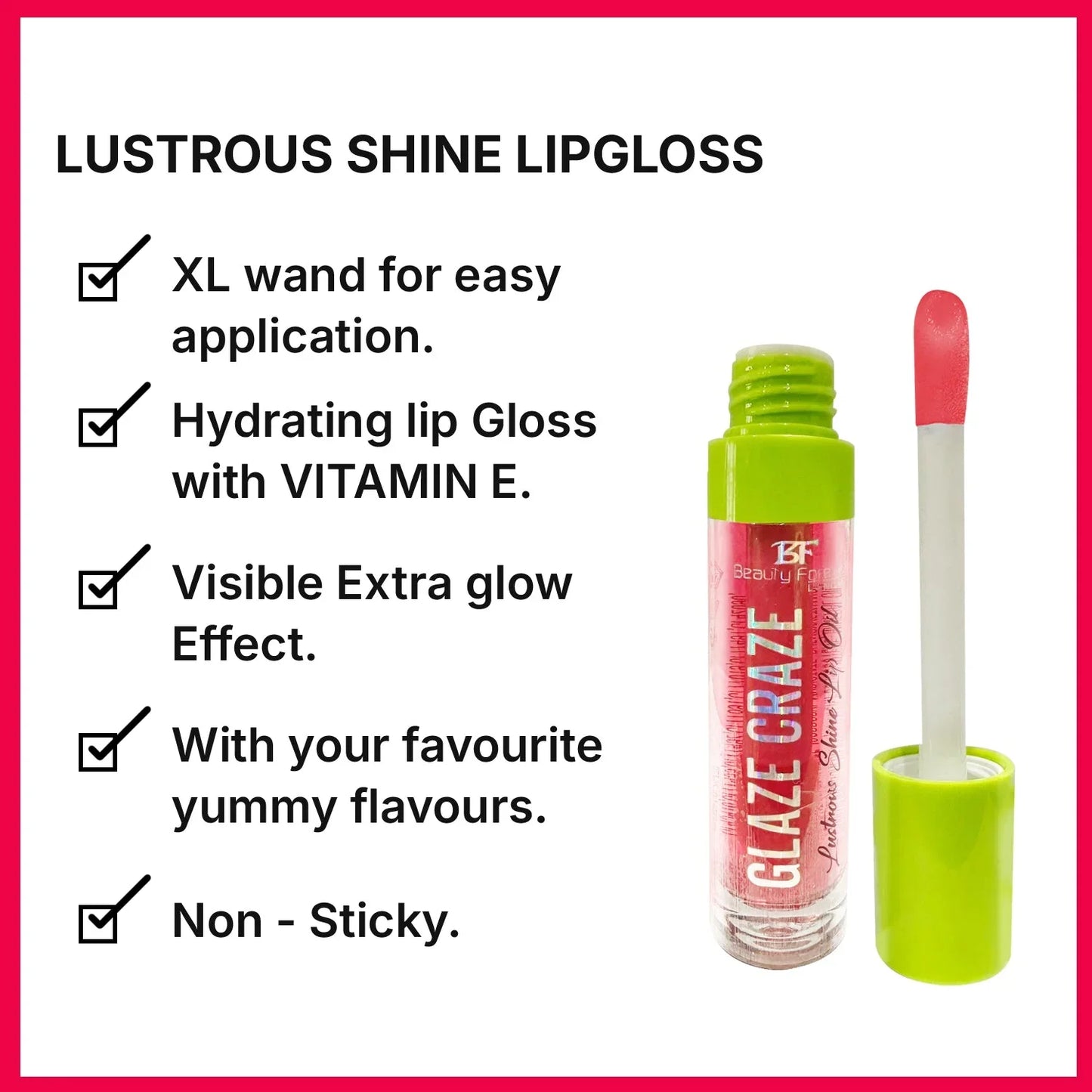 BF Beauty Forever Glaze Craze Lip Gloss Clear 6ml | CC Hair & Beauty UK