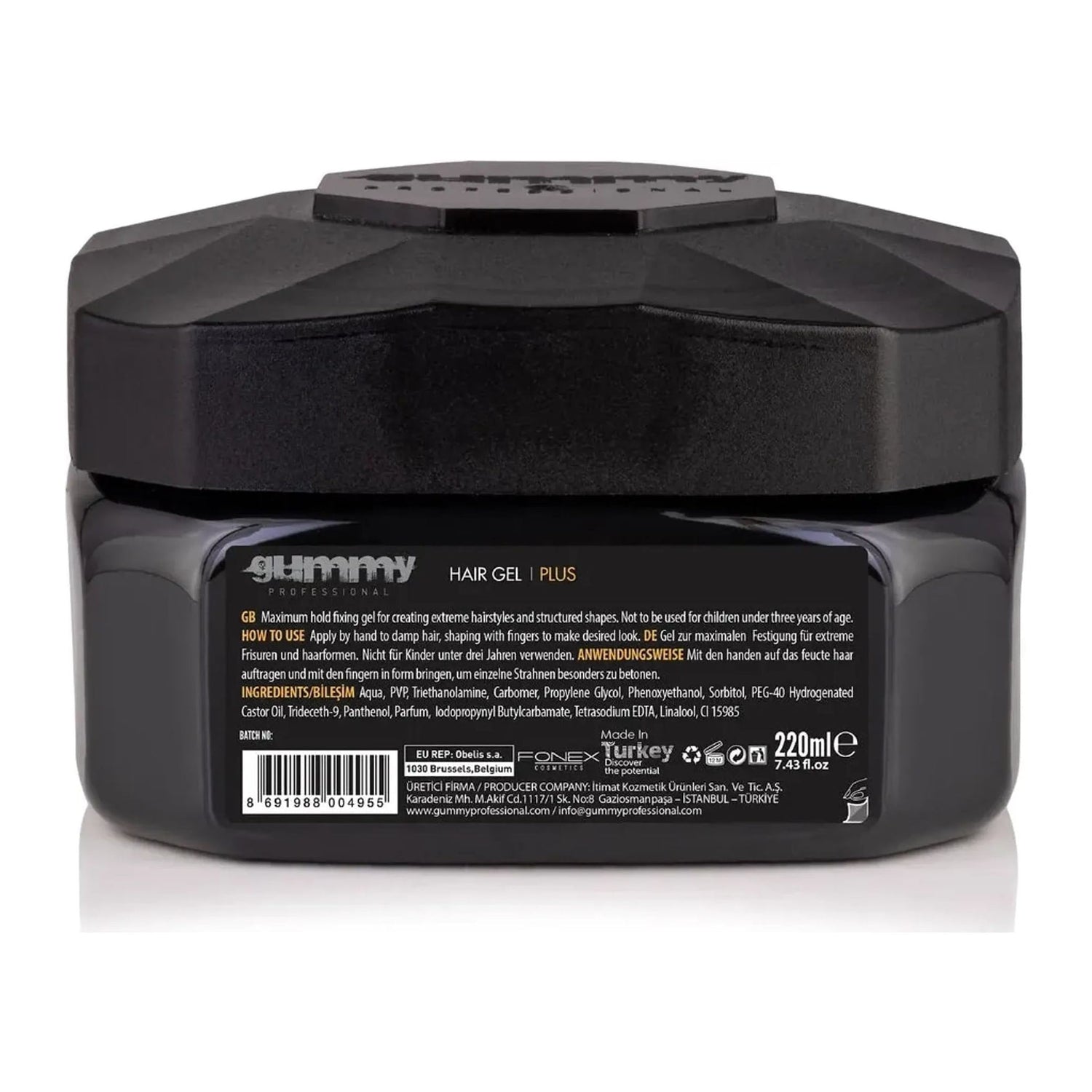 Gummy Professional Hair Gel Plus Maximum Hold 500ml styling gel