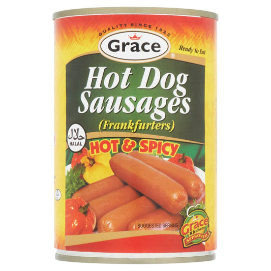 Grace Hot Dog Sausages (Frankfurters) Hot & Spicy 400g