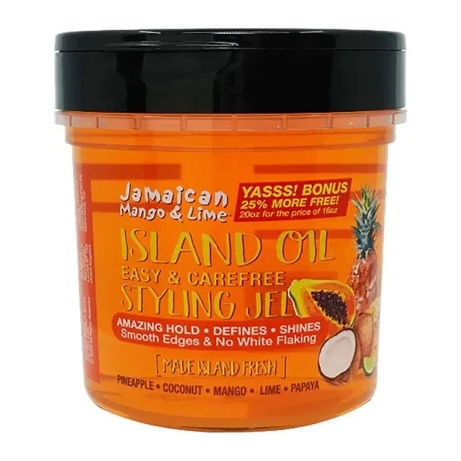 Jamaican Mango & Lime Styling Gel 20oz pineapple scent tub for natural hair