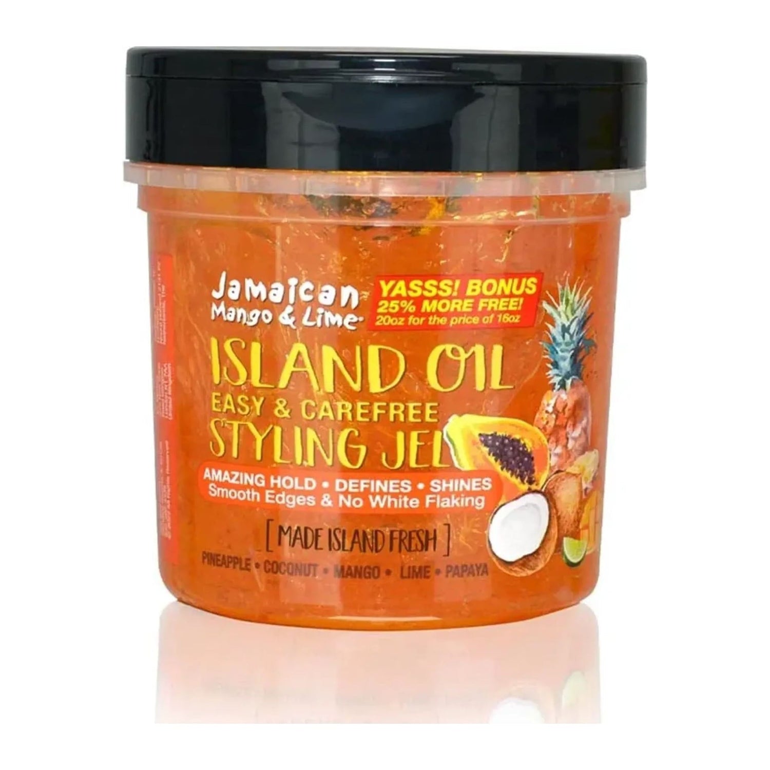 Jamaican Mango & Lime Styling Gel 20oz pineapple scent tub for natural hair