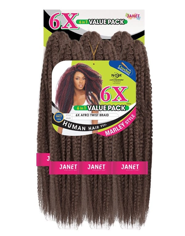 Janet Noir 6X Afro Twist Braid 6 In 1 Value Pack | CC Hair & Beauty UK