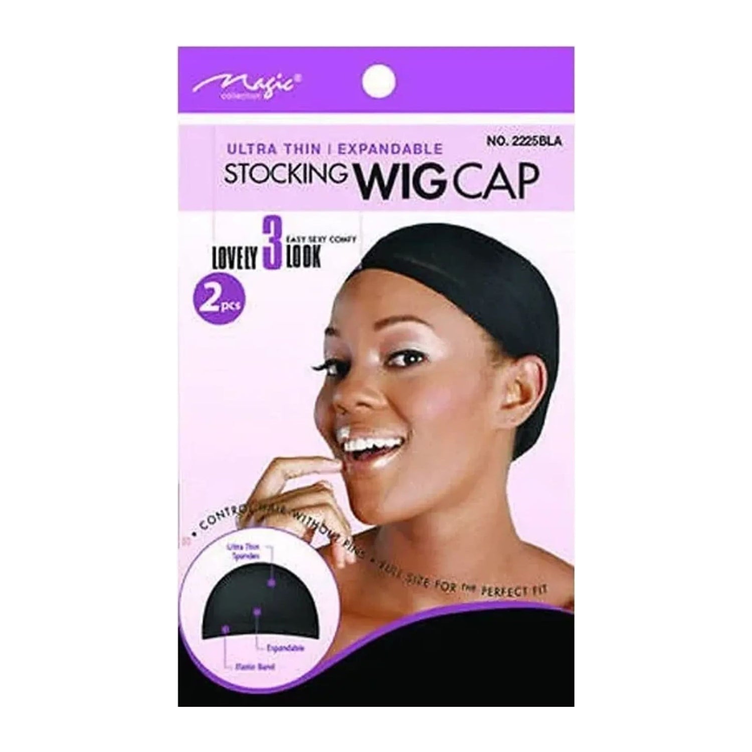 Magic Collection Deluxe Wig Cap 2225DBRO in dark brown, stretchy stocking cap for wearing under wigs