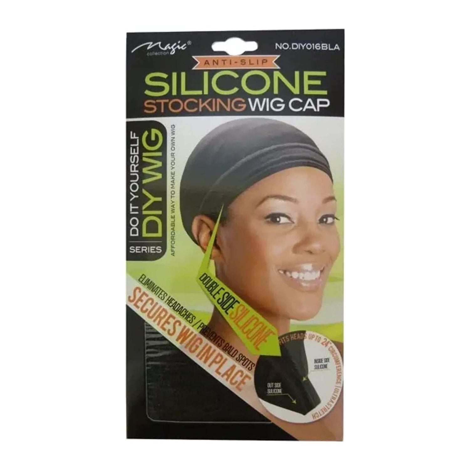 Magic Collection black silicone stocking wig cap DIY016BLA for wig wearers