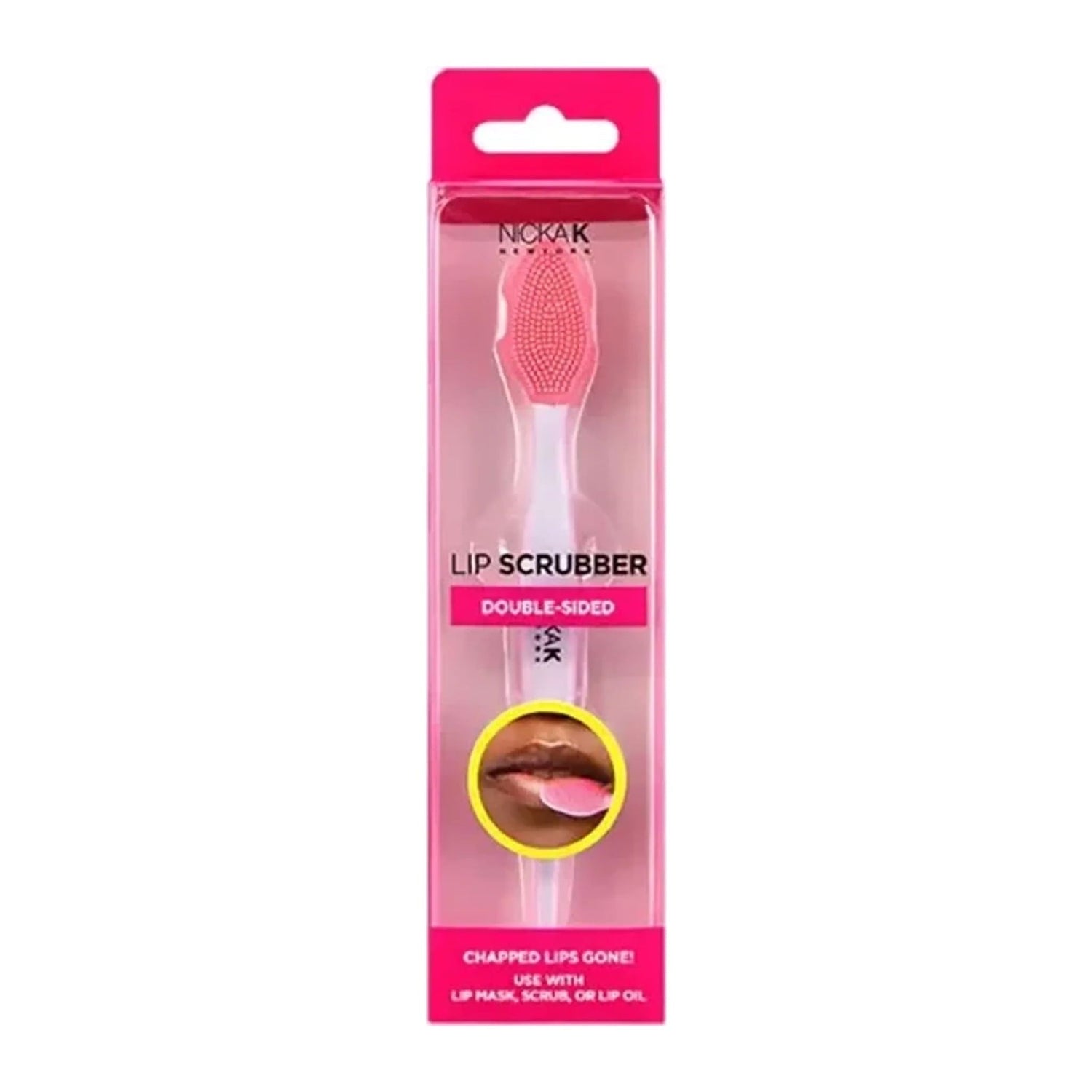 Nicka K New York double sided lip scrubber with bristle side and round massage side