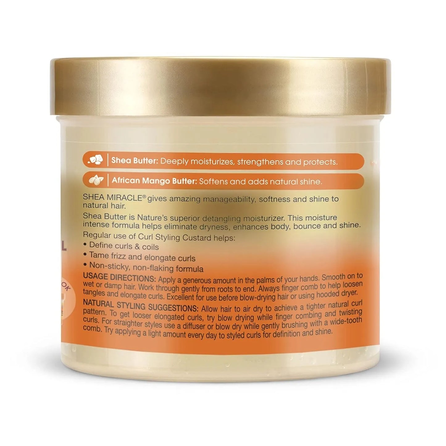 African Pride Shea Butter  Moisture Intense Curl Styling Custard - 340g/12Oz - product detail | CC Hair & Beauty