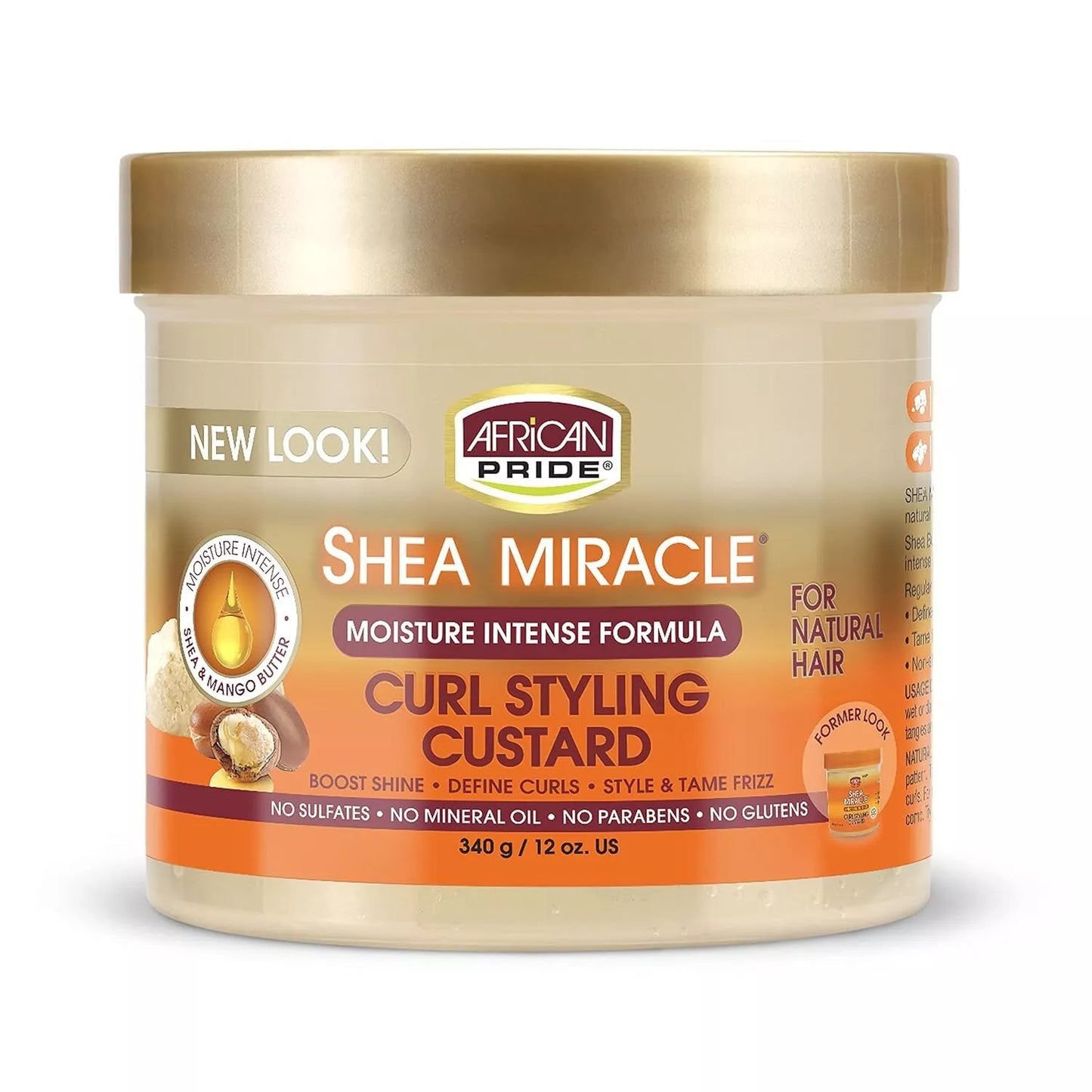African Pride Shea Butter  Moisture Intense Curl Styling Custard - 340g/12Oz - product detail | CC Hair & Beauty