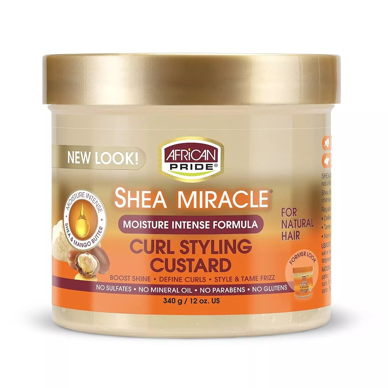 African Pride Shea Butter  Moisture Intense Curl Styling Custard - 340g/12Oz - product detail | CC Hair & Beauty