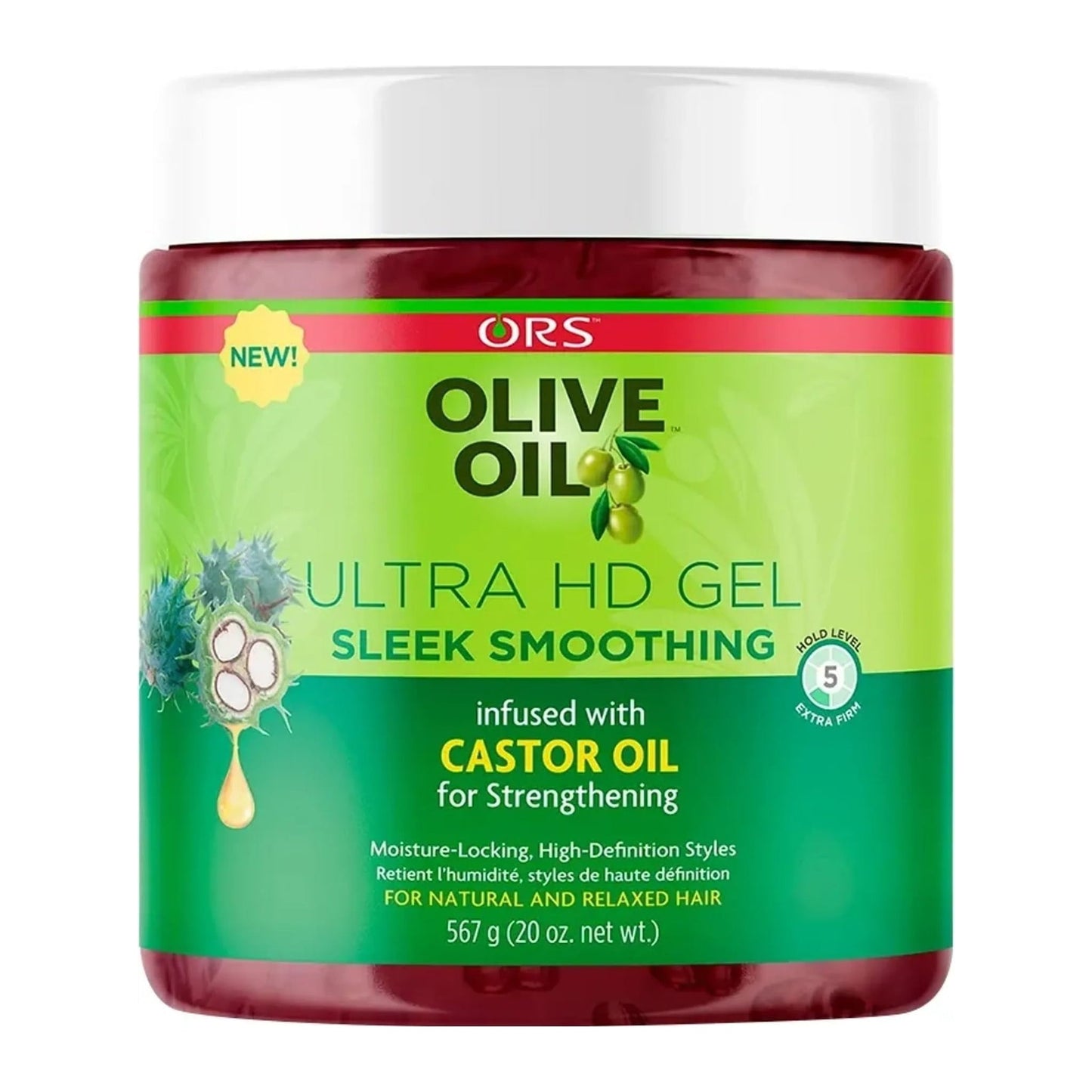 Organic Root Stimulator Olive Oil Ultra Hold Gel Sleek Smoothing 20oz tub