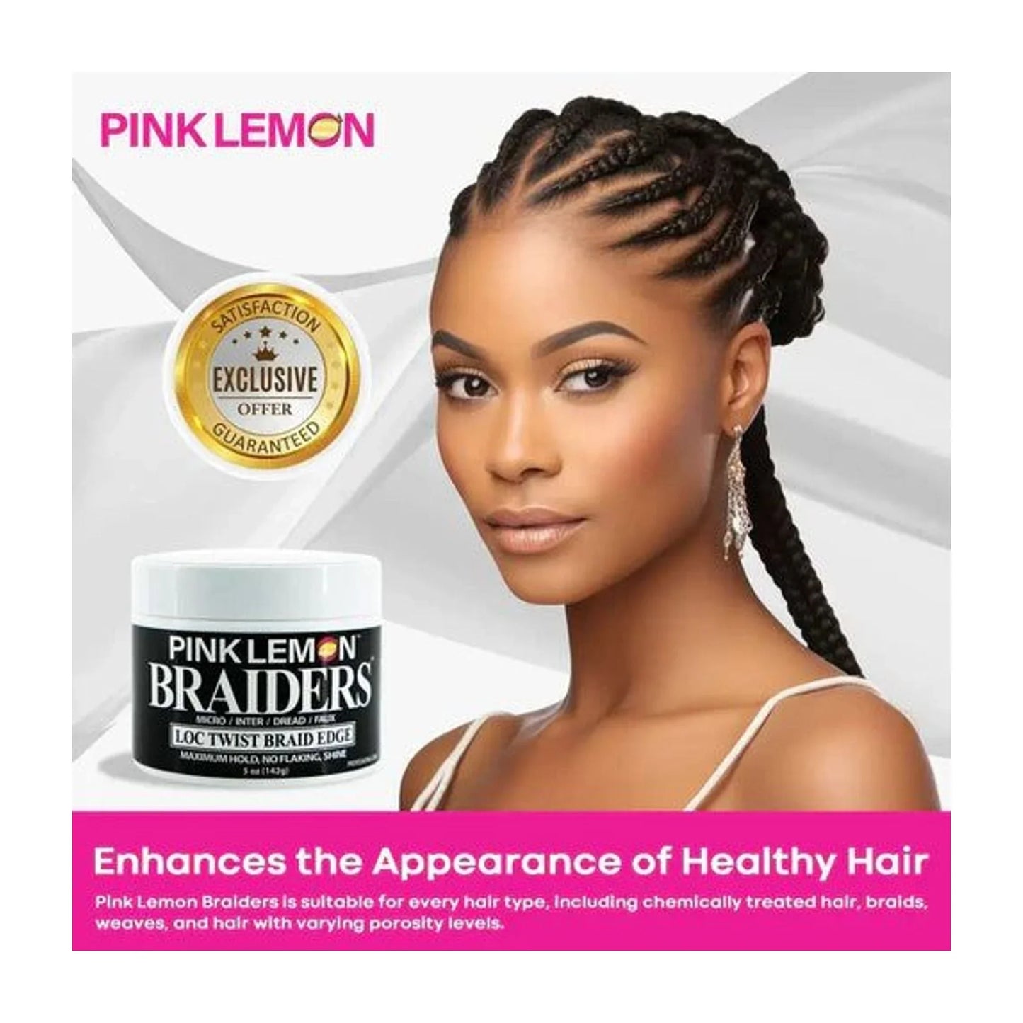 Pink - Lemon Pink Lemon Braiders Loc/Twist/Braid/Edge Gel 5OZ | CC Hair & Beauty Leeds