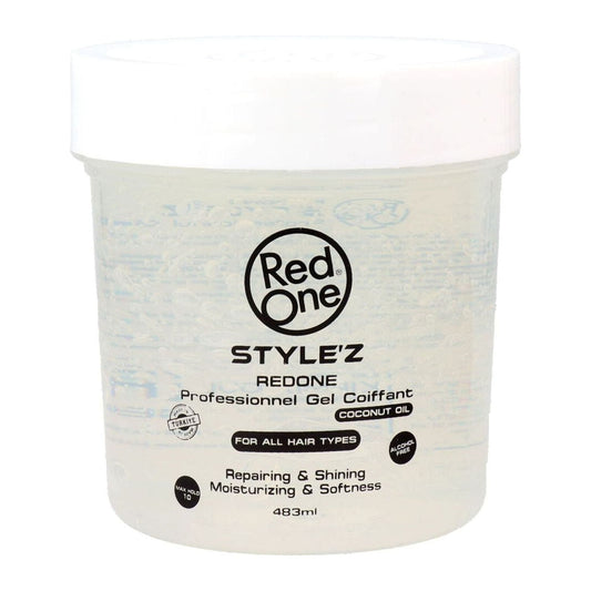 Red One Style'z Professional Hair Coconut Oil Gel 483ml container