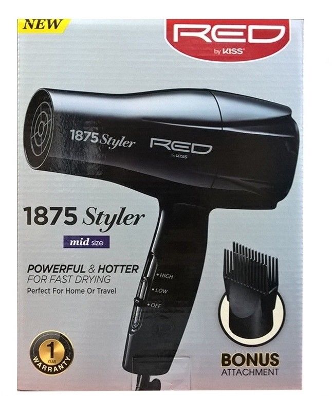 Red By Kiss 1875 Styler Mid Size Powerful And Hotter For Fast Drying | Shop at CC Hair & Beauty UK