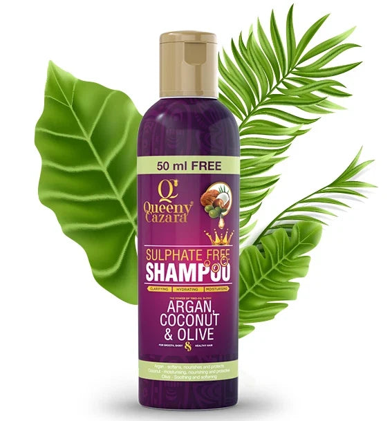 Queeny Cazara Argan Coconut & Olive Sulphate Free Shampoo 250ml | Shop at CC Hair & Beauty UK
